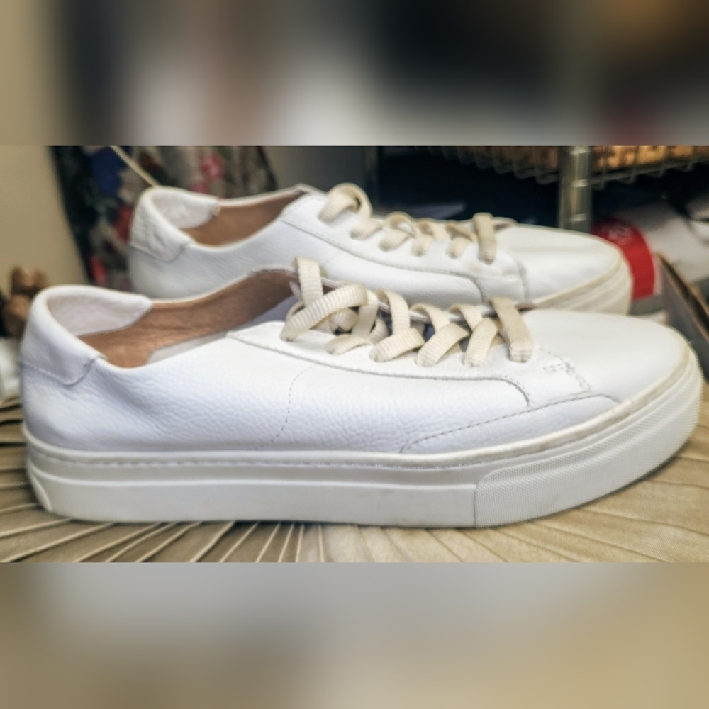 SOLUDOS Ibiza White Leather Platform Sneakers In Oasis White Size 9.5 - Picture 5 of 16